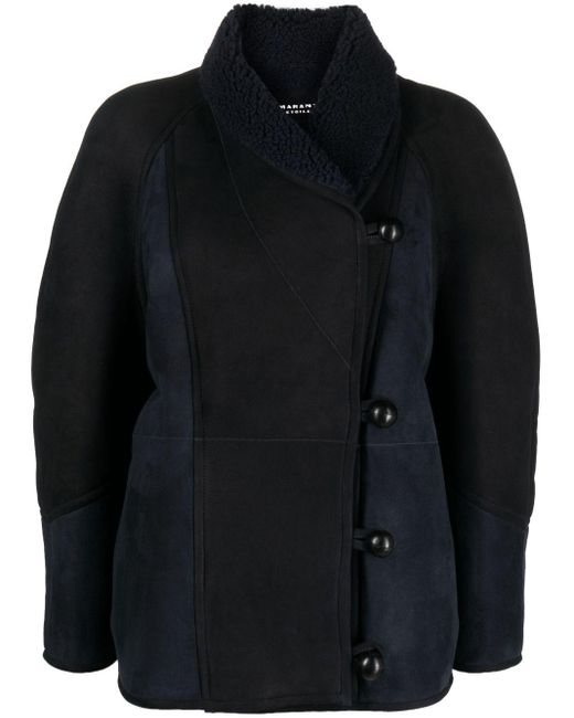 Manteau en daim Abeni à design croisé Isabel Marant en coloris Black