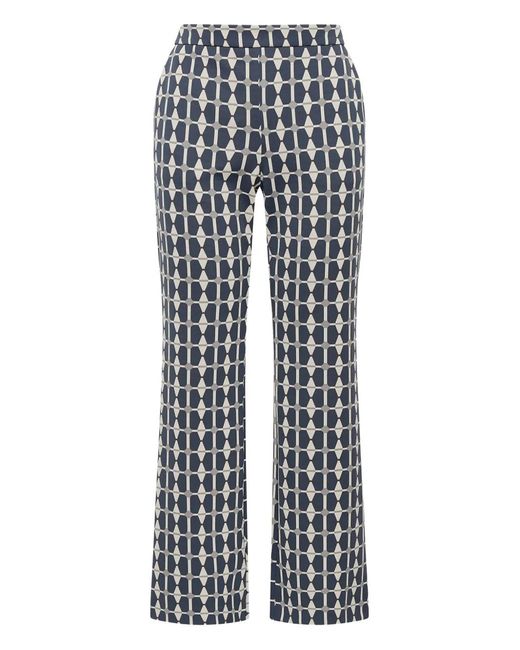 Maliparmi Blue Geometric-Print Trousers
