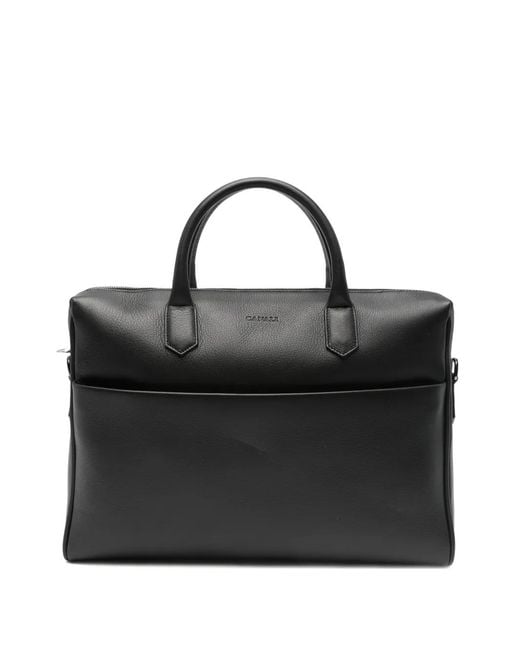 Borsa Porta Pc Con Manico di Canali in Black da Uomo