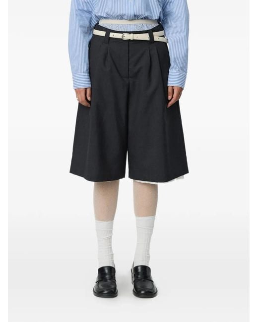 mfpen Blue Slash Pleated Shorts