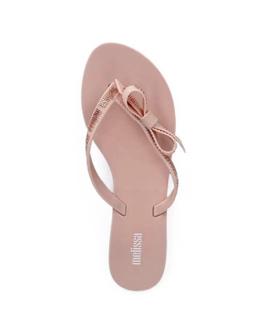 Melissa Pink Harmonic M Bow-Detail Flip-Flops