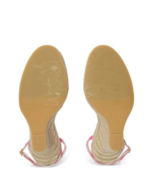 Burberry Pink Check Mews Espadrille Pumps​