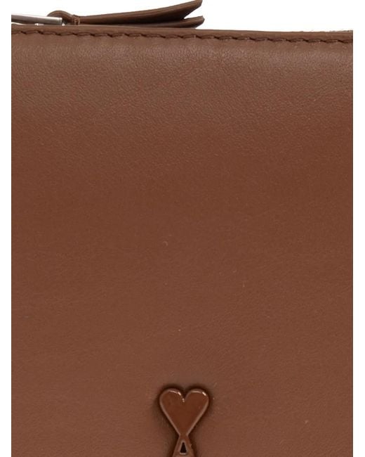 AMI Brown Ami De Coeur Leather Wallet