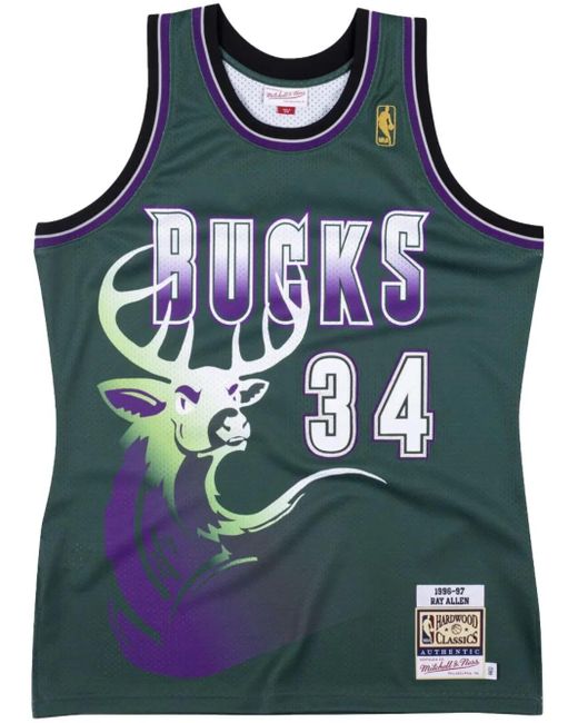Mitchell & Ness Gray "Nba Milwaukee Bucks 96 Ray Allen" Authentic Alternate Jersey Vest Top for men