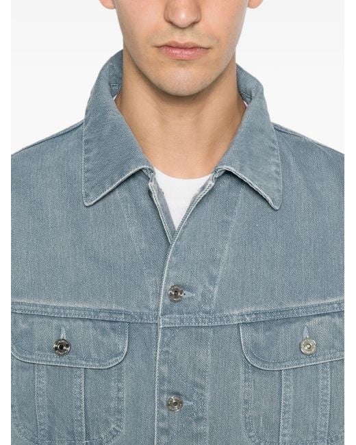 Givenchy Blue Logo-Patch Denim Jacket for men