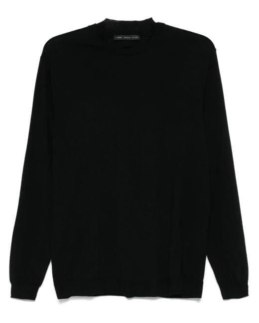 Low Brand Black Fine-Knit Sweater for men