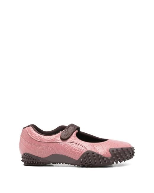 PUMA Pink Mostro Fey Croc-Effect Sneakerinas