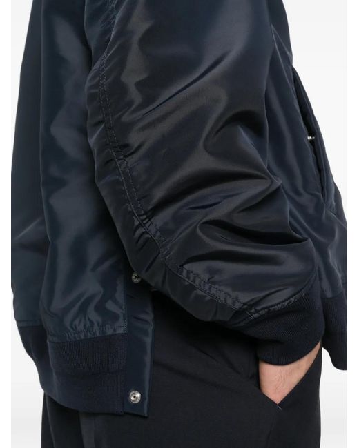 Sacai Blue Zip-Up Bomber Jacket for men