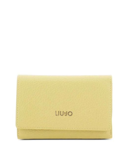 Liu Jo Yellow Pebbled-Effect Trifold Wallet