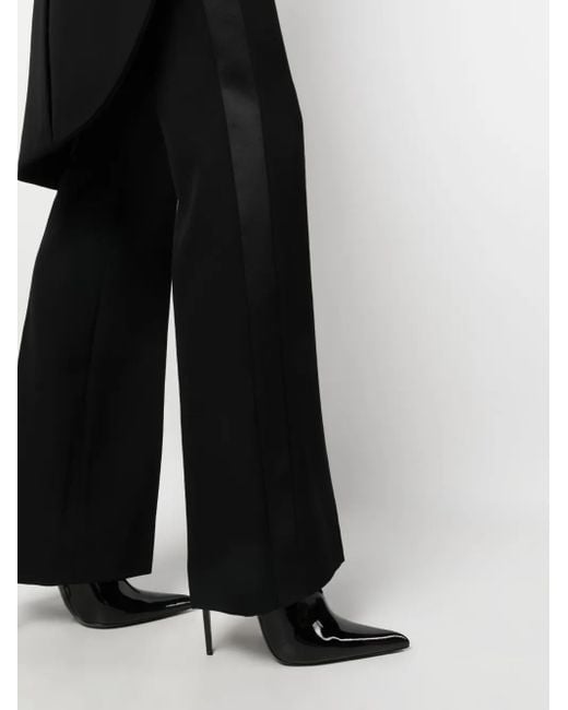 Moschino Black High-Rise Straight-Leg Trousers