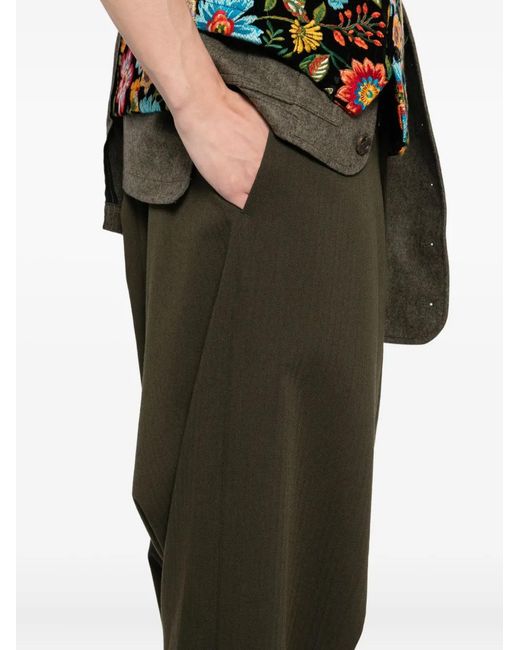 Comme des Garçons Green Wool Drop-Crotch Trousers for men