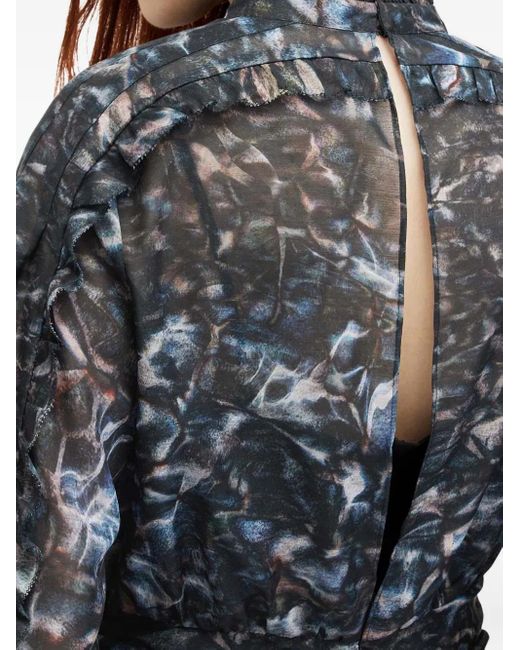 AllSaints Blue Abstract-print Mini Dress