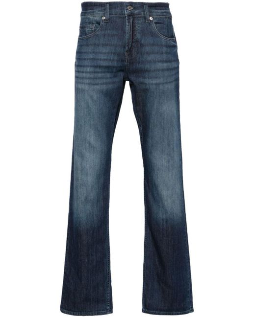 7 For All Mankind Blue Headway Mid-rise Straight-leg Jeans for men