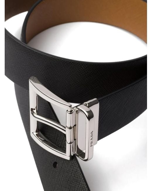 Prada White Textured Belt for men
