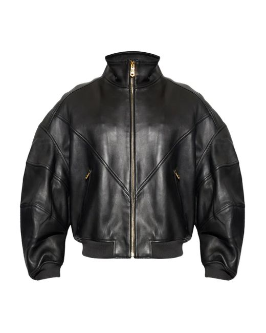 Willy Chavarria Black Zip-Fastening Lambskin Jacket