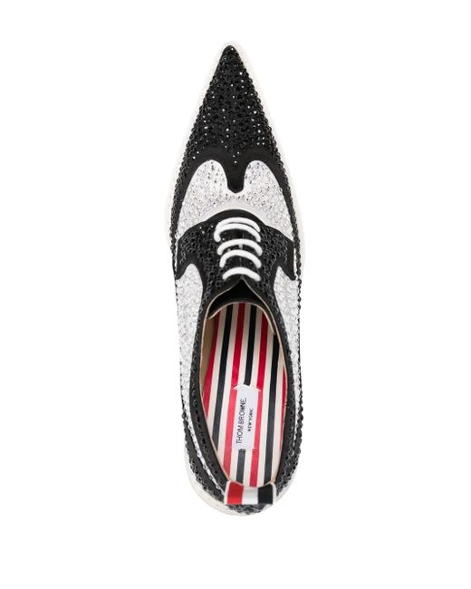 Thom Browne Black Crystal-Embellished 105Mm Derby Shoes
