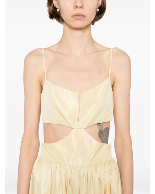 Saiid Kobeisy White Taffeta Midi Dress