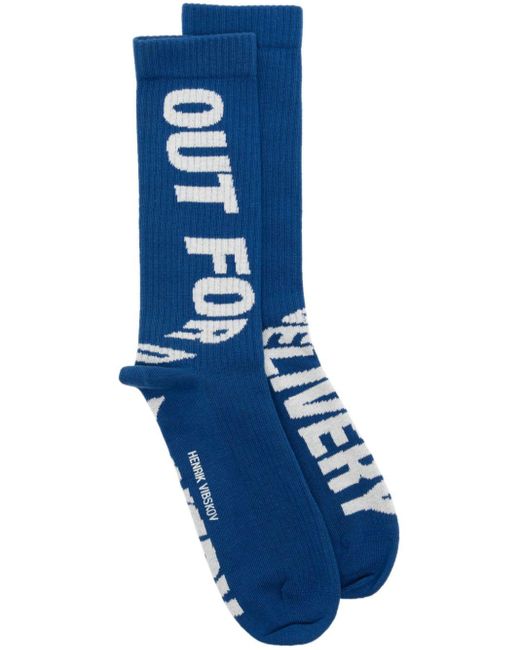Henrik Vibskov Blue Out For Delivery Two-tone Socks for men