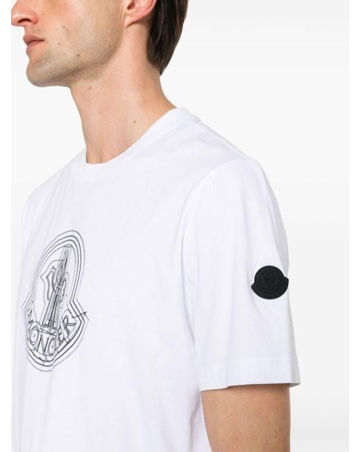 Camiseta con aplique del logo Moncler de hombre de color White