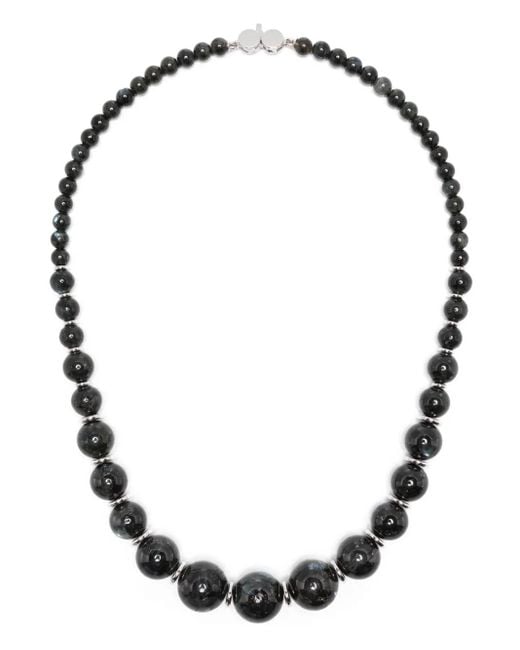 Tom Wood Larvikite Bead Necklace Black