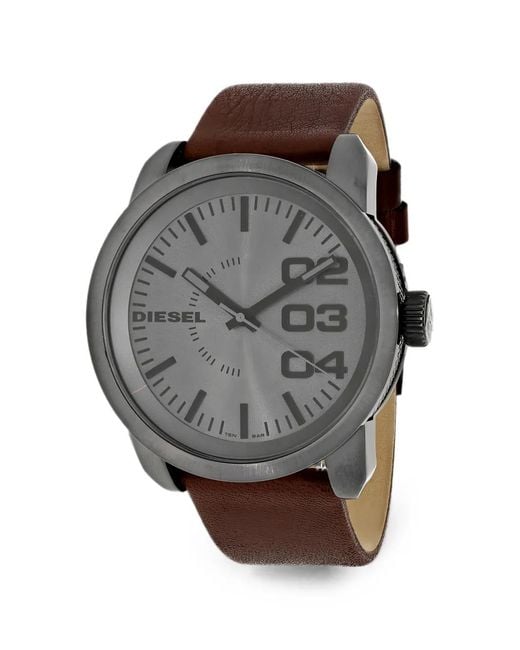 DIESEL Gray Montre Double Down Mm for men