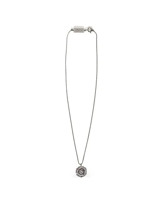 MM6 by Maison Margiela White Polished Pendant Necklace for men