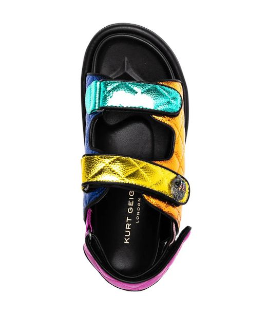 Kurt Geiger Black Orson Quilted Sandals