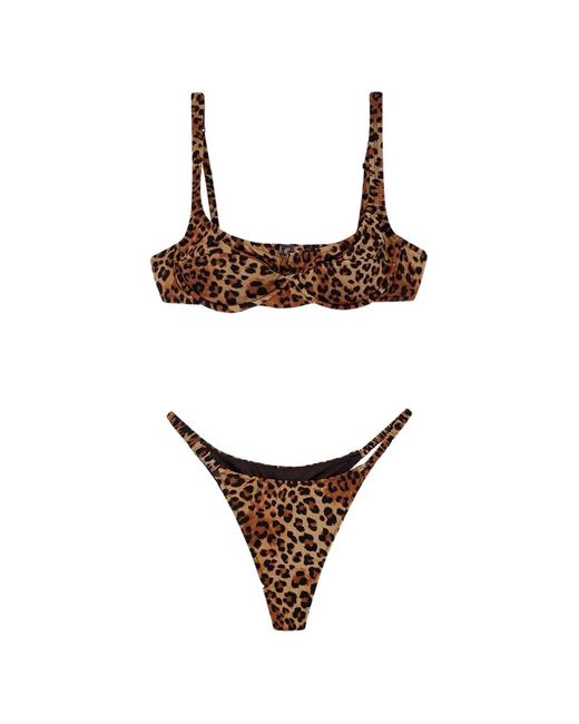 Mc2 Saint Barth White Leopard-Print Underwired Bikini
