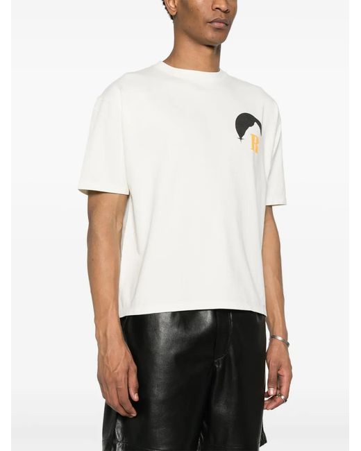 Rhude White Cotton T-shirt for men
