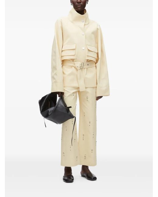 3.1 Phillip Lim White Belted Front-Pockets Jacket