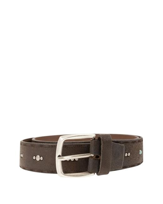 Alberto Luti Brown Studded Leather Belt for men