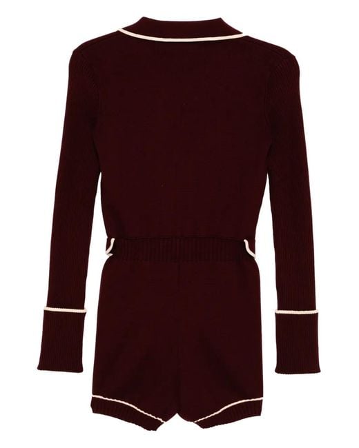 Monse Red Knitted Playsuits