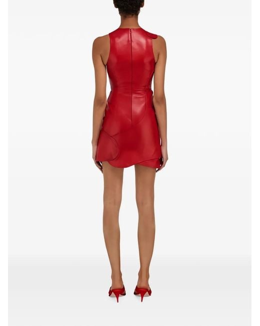 Ferragamo Leren Mini-Jurk in het Red
