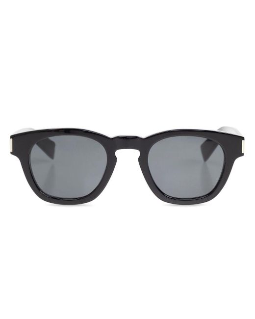 Saint Laurent Gray Square Acetate Sunglasses for men