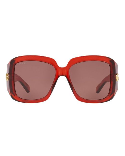 Gucci Red Round-frame Sunglasses