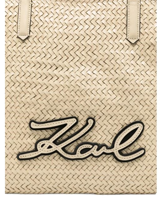 Karl Lagerfeld White Top-Handles Tote Bag