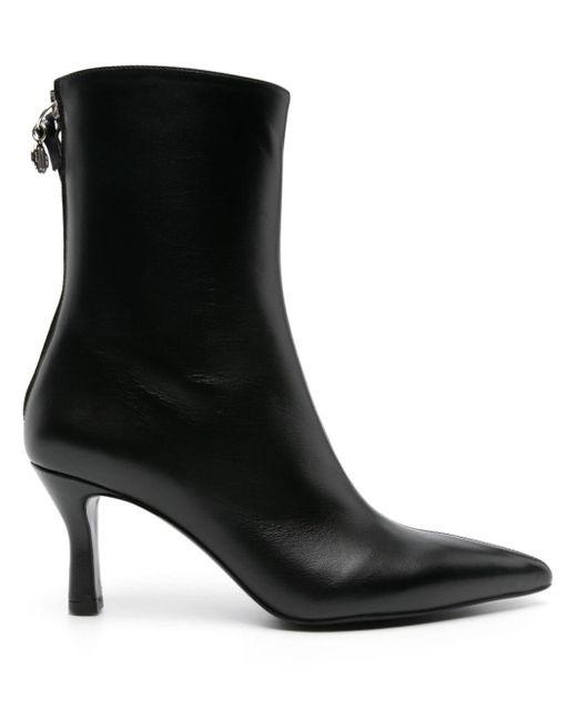 75mm Faymon leather ankle boots Maje de color Black