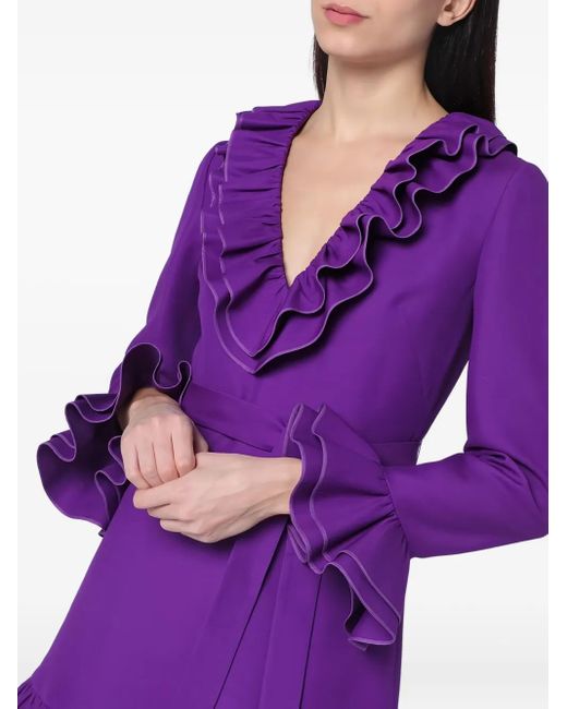 Valentino Garavani Purple Crepe Couture Mini Dress