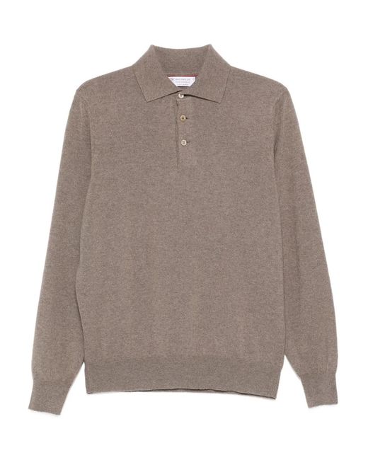 Brunello Cucinelli Kasjmier Trui Met Polokraag in het Brown voor heren