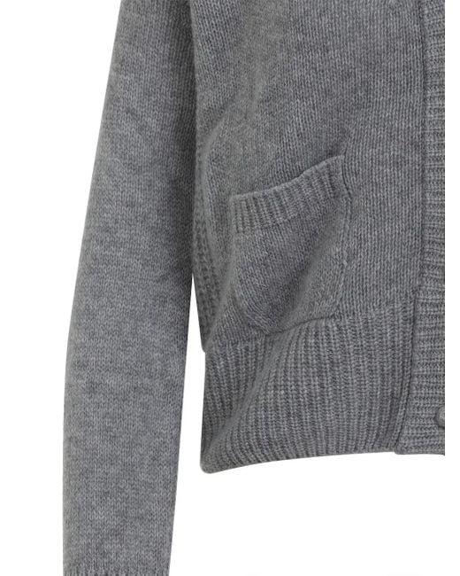 Ermanno Scervino Gray Lace-Trimmed Cardigan