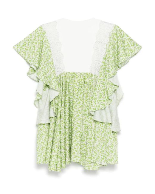 Bambah Green Floral Azalea Top