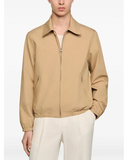Sandro Natural Zip-Up Cotton Jacket for men