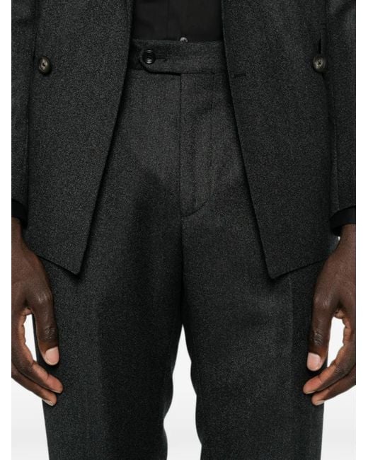 Tagliatore Black Double-Breasted Wool Suit for men