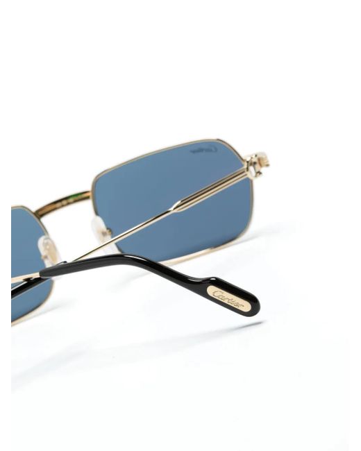 Cartier Blue Rectangle-Frame Sunglasses