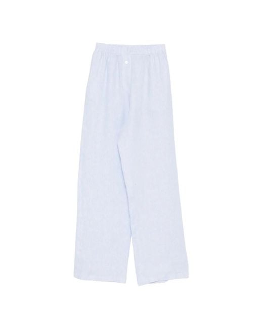 Riviera White Elasticated-Waistband Pants