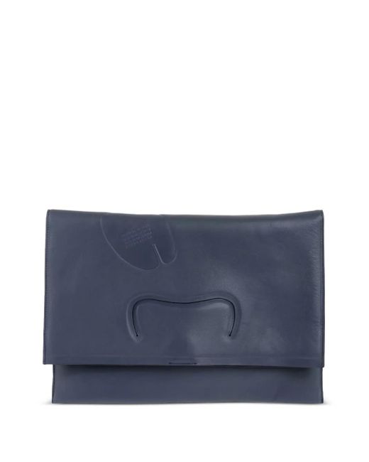 Maison Margiela Blue Large Tabi Flat Clutch Bag