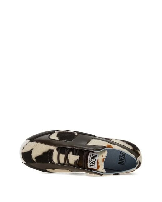 DIESEL Natural S-Slante-D Low Animal-Print Sneakers