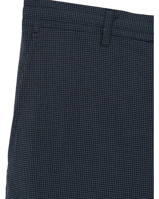Paul Smith Blue Houndstooth-Pattern Elasticated Trousers for men