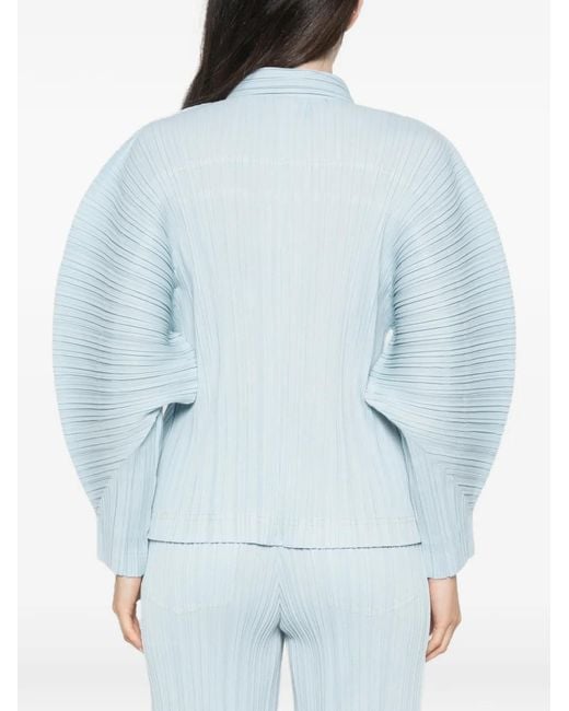 Pleats Please Issey Miyake Blue Pleated Shirt