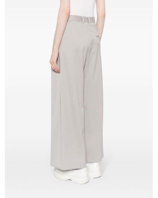 MM6 by Maison Martin Margiela White Pleated Cropped Trousers